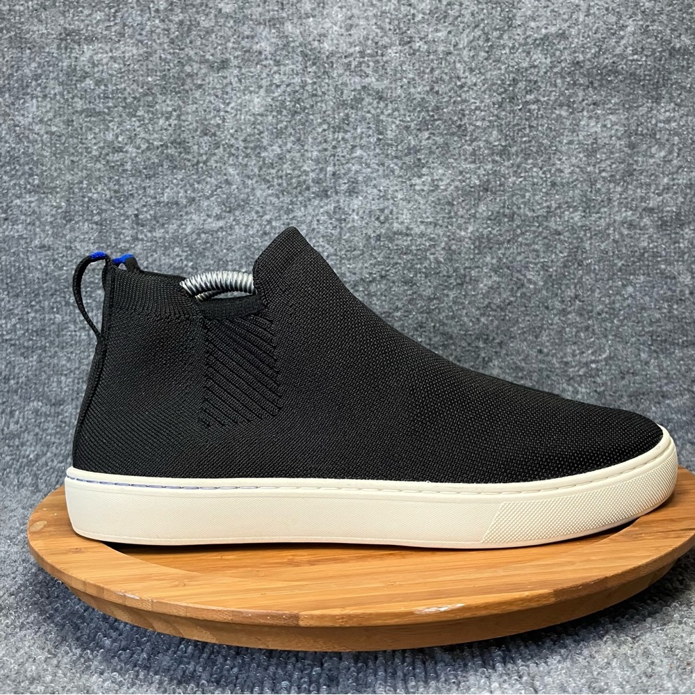 Rothy's Black Knit Slip-On Ankle Sneaker with White Sole
